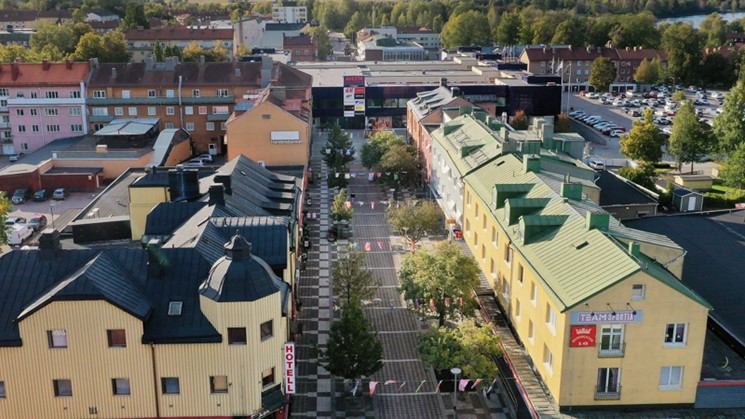 Vy över Avesta centrum